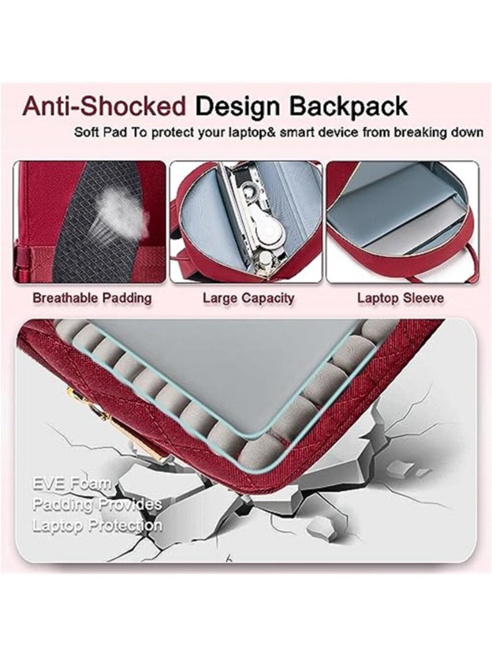 Womens Laptop Backpack With Lunch Bag 15.6 in Work Travel Nurse Teacher Bookbag - Picture 5 of 7